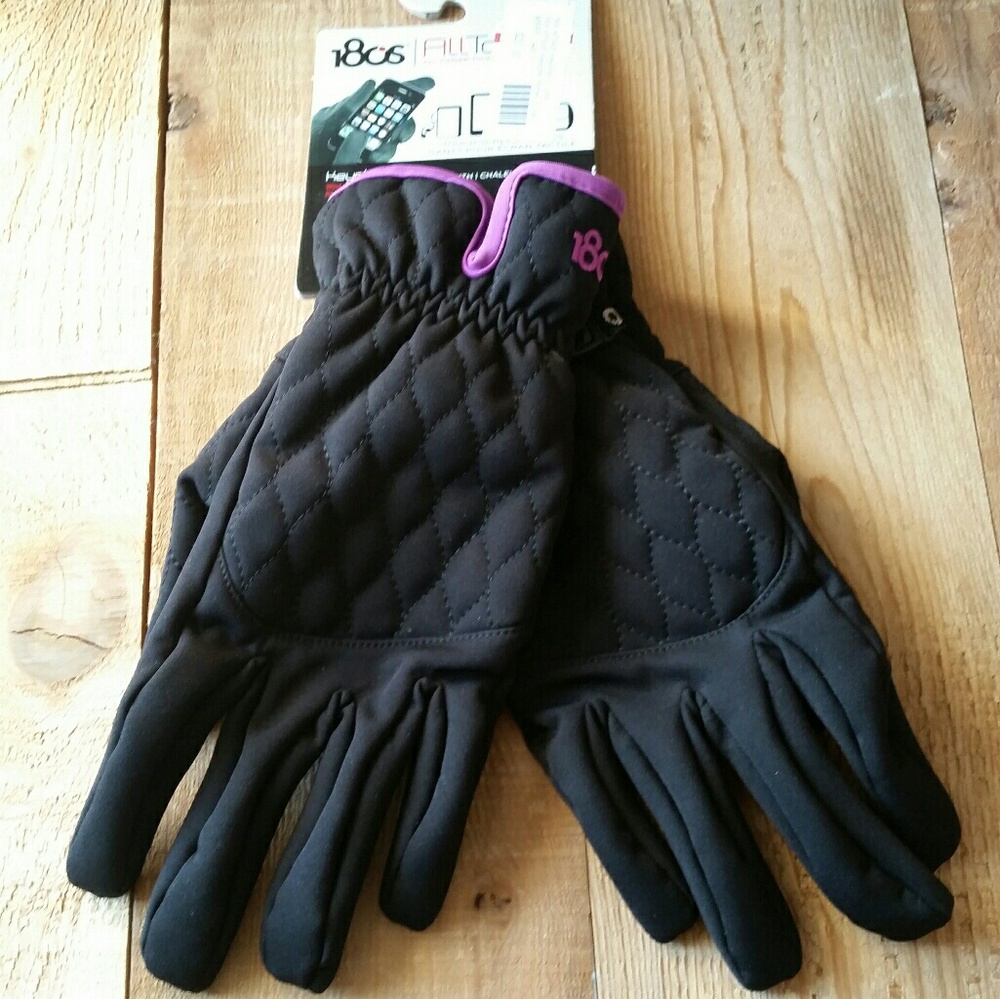 NWT Womens Touch Screen Gloves - Black & Purple XL